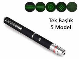 Yeşil Lazer Pointer 500 mW 15 Km Etkili (Tek Başlık 5 Model) (4247)