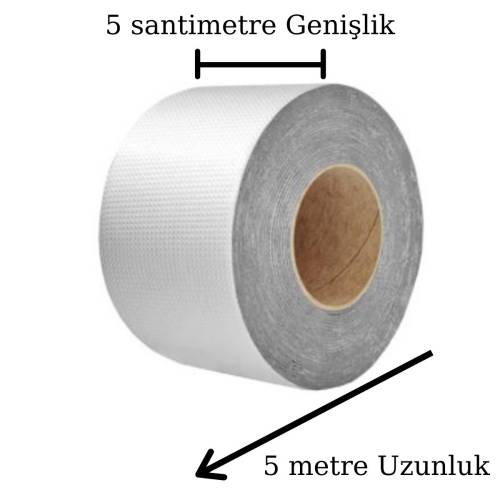 Yüksek Sıcaklık Dayanan Su Geçirmez Çatı Boru Duvar Çatlak Onarıcı Yapışkan Bant Folyo 5 cm (4247) - 2